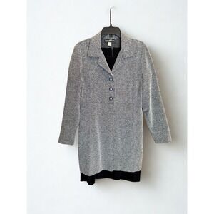 Y2K Molly Malloy Vintage 2 Piece Black Dress And Gray Jacket Size 12‎